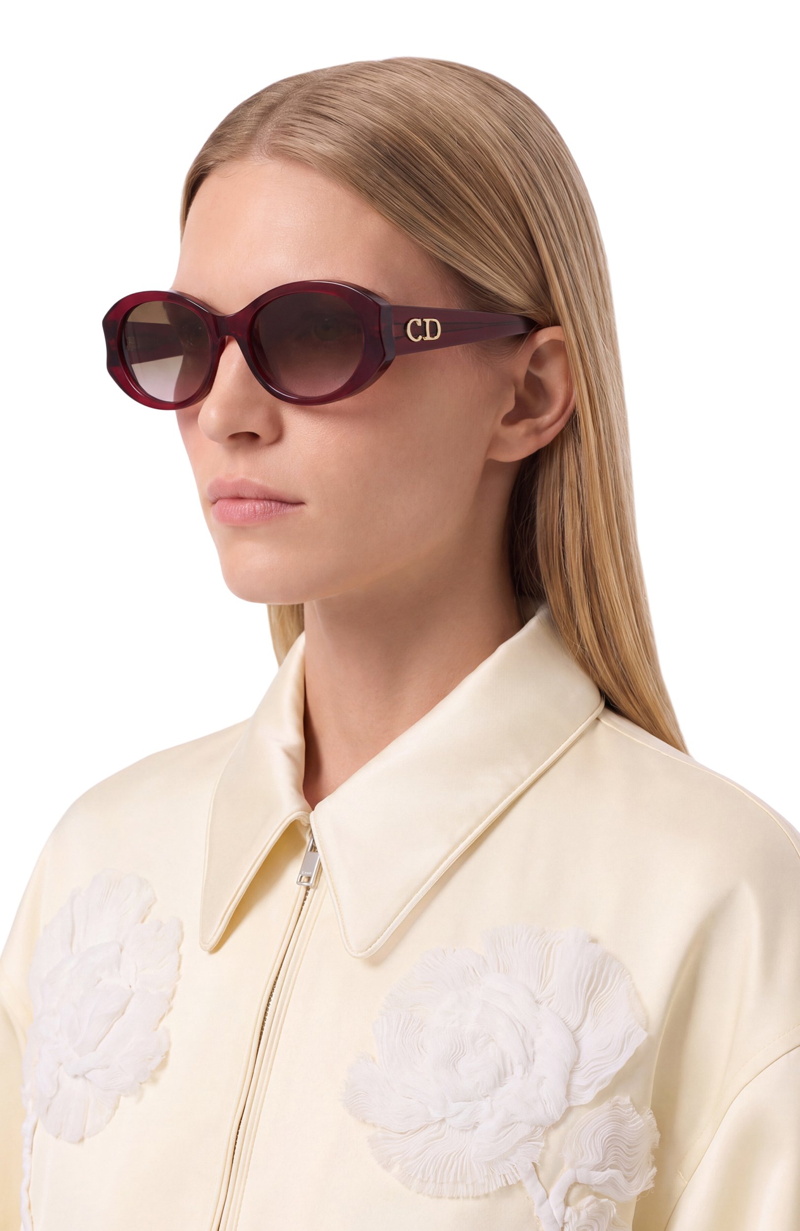 Солнцезащитные очки DIOR EYEWEAR бордового цвета по цене 66300 руб., арт. DI0RGL0W B3F 35A2, фото 2 Солнцезащитные очки DIOR EYEWEAR, арт. DI0RGL0W B3F 35A2, фото 2