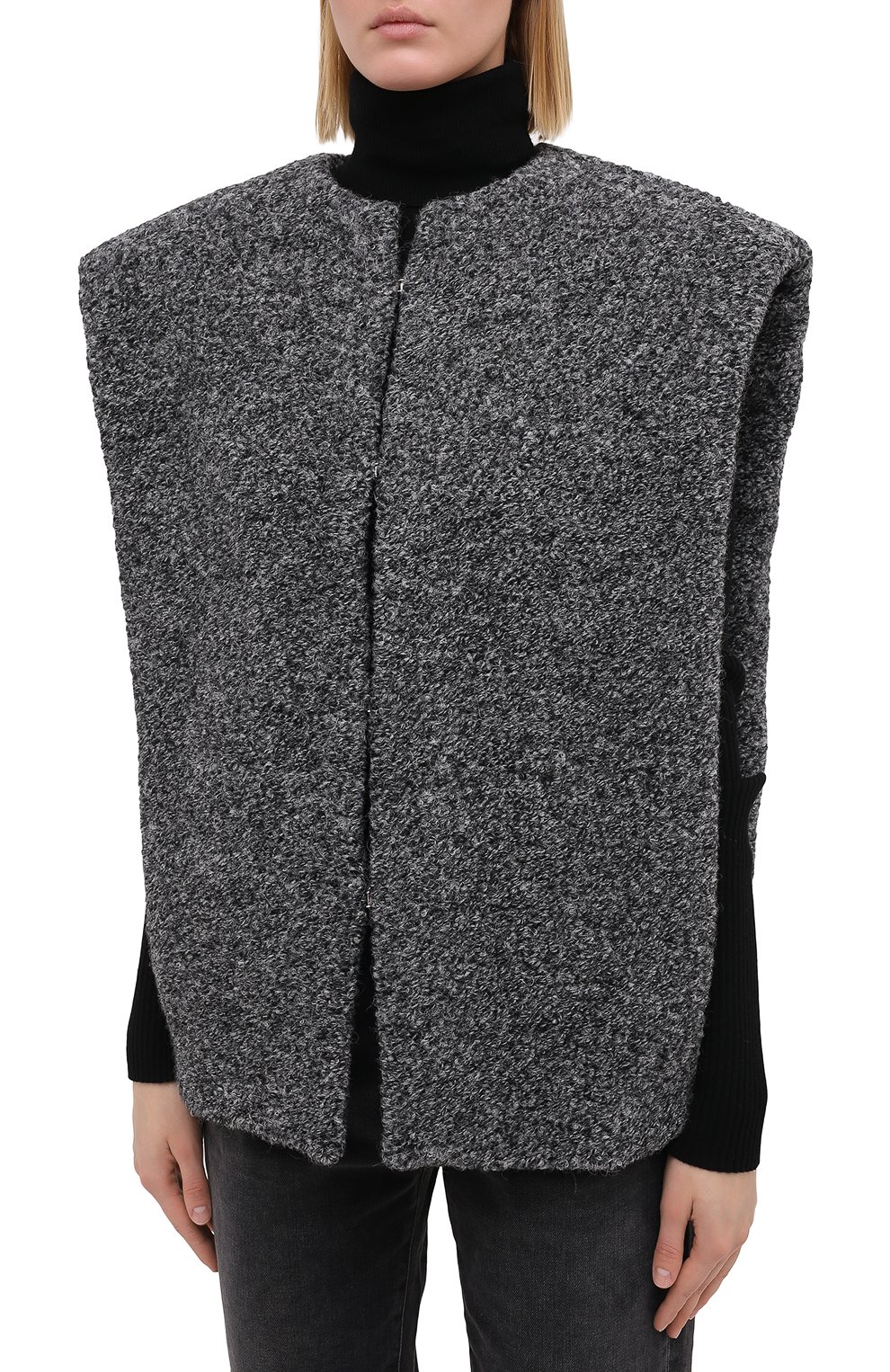 Шерстяной жилет ISABEL MARANT серого цвета по цене 128000 руб., арт. VE1434-20A011I/GWENDIA, фото 3 Шерстяной жилет ISABEL MARANT, арт. VE1434-20A011I/GWENDIA, фото 3