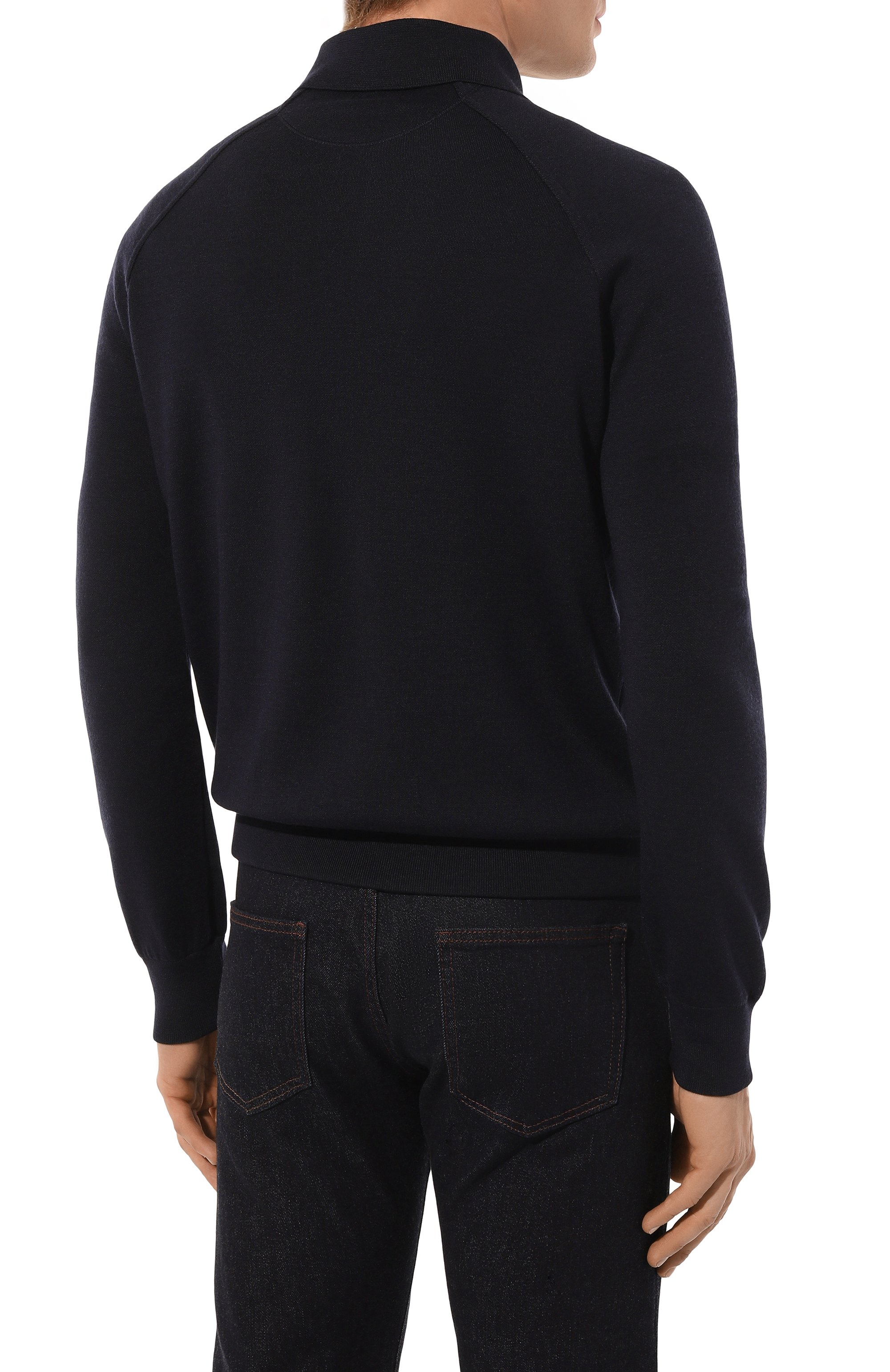 Поло из шерсти и шелка ZILLI, арт. KZPR01M0240VDBL00, фото 4