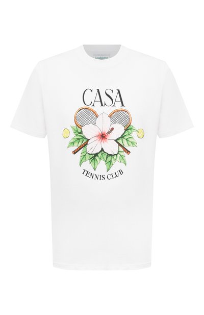 Хлопковая футболка CASABLANCA, арт. MS21-TS-001 WHITE- CASA TENNIS CLUB, фото 1