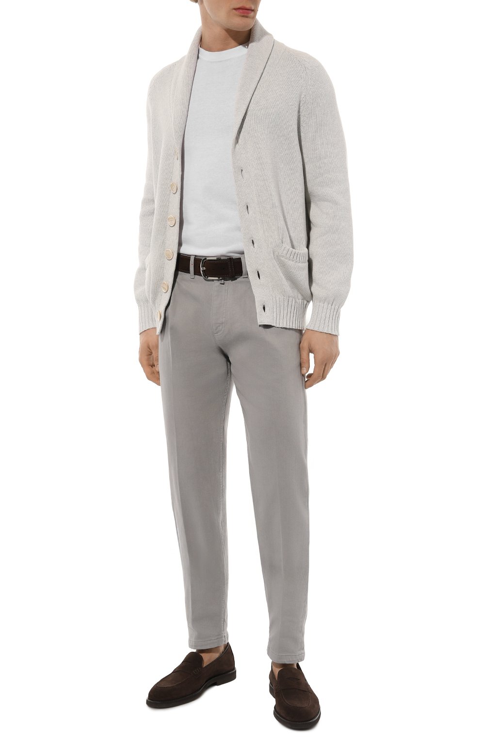 Хлопковые брюки KITON светло-серого цвета по цене 98550 руб., арт. UFPCARK0602D, фото 2 Хлопковые брюки KITON, арт. UFPCARK0602D, фото 2