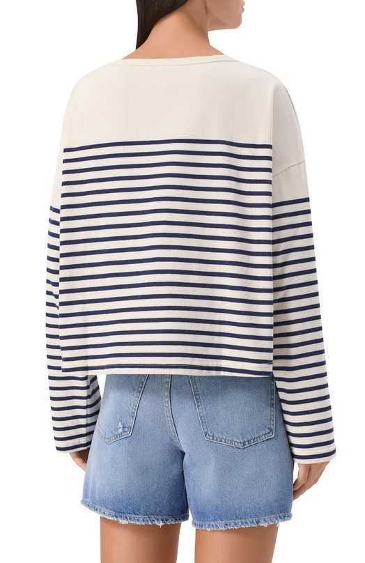 Хлопковый пуловер Sporty and Rich T0035508300ST14 Кремовый  T0035508300ST14 Фото 4