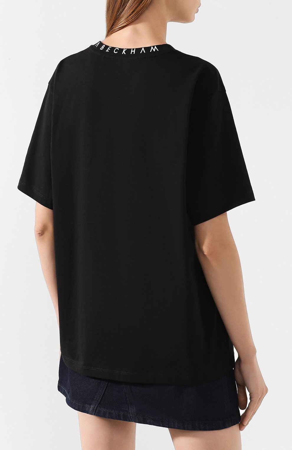 Хлопковая футболка VICTORIA, VICTORIA BECKHAM черного цвета по цене 8620 руб., арт. JYVV 072E PAW19 C0TT0N JERSEY, фото 4 Хлопковая футболка VICTORIA, VICTORIA BECKHAM, арт. JYVV 072E PAW19 C0TT0N JERSEY, фото 4