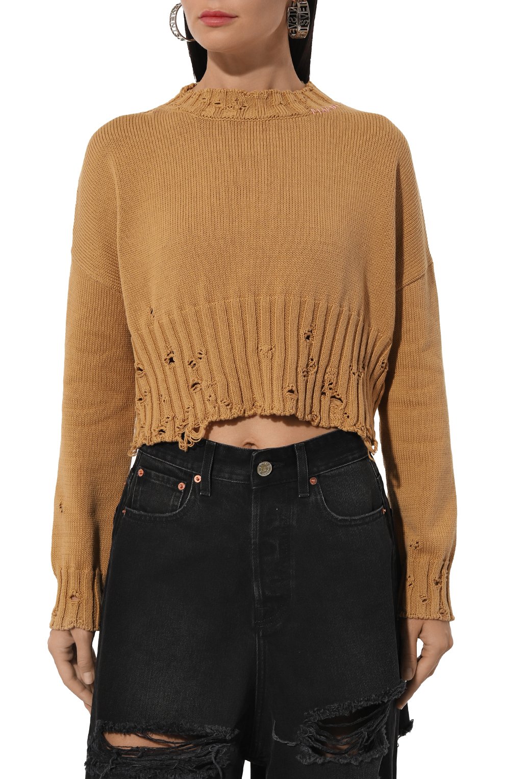 Хлопковый свитер MARNI, арт. GCMD0276A1/UFC652, фото 3