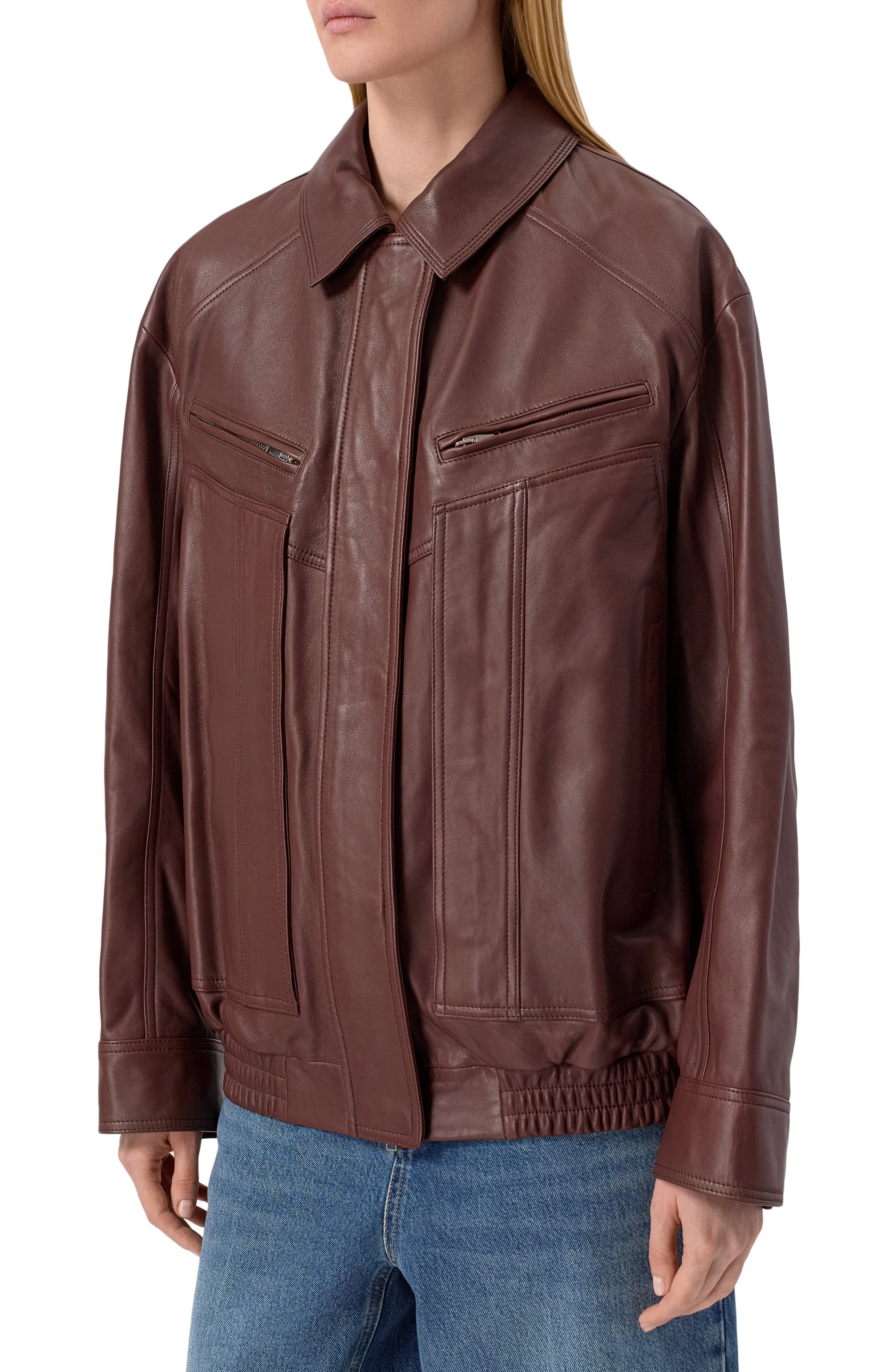 Кожаный бомбер 12 STOREEZ, арт. 127369, фото 3