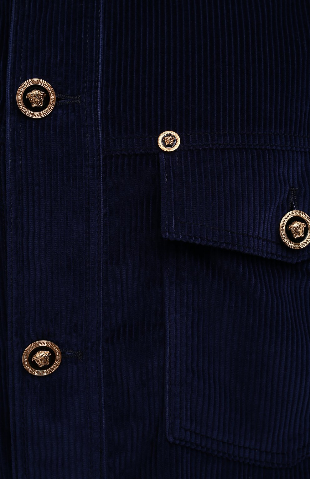 Вельветовая куртка-рубашка VERSACE темно-синего цвета по цене 143000 руб., арт. 1004062/1A02939, фото 5 Вельветовая куртка-рубашка VERSACE, арт. 1004062/1A02939, фото 5
