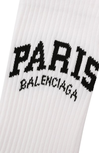 Хлопковые носки BALENCIAGA белого цвета по цене 11750 руб., арт. 689767/372B4, фото 2 Хлопковые носки BALENCIAGA, арт. 689767/372B4, фото 2