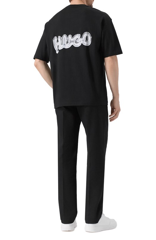 Хлопковая футболка HUGO Blue 50549769 Чёрный  50549769 Фото 2