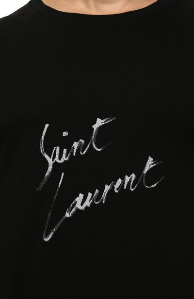 Хлопковая футболка SAINT LAURENT, а рт. 480406/YB1GN, фото 5
