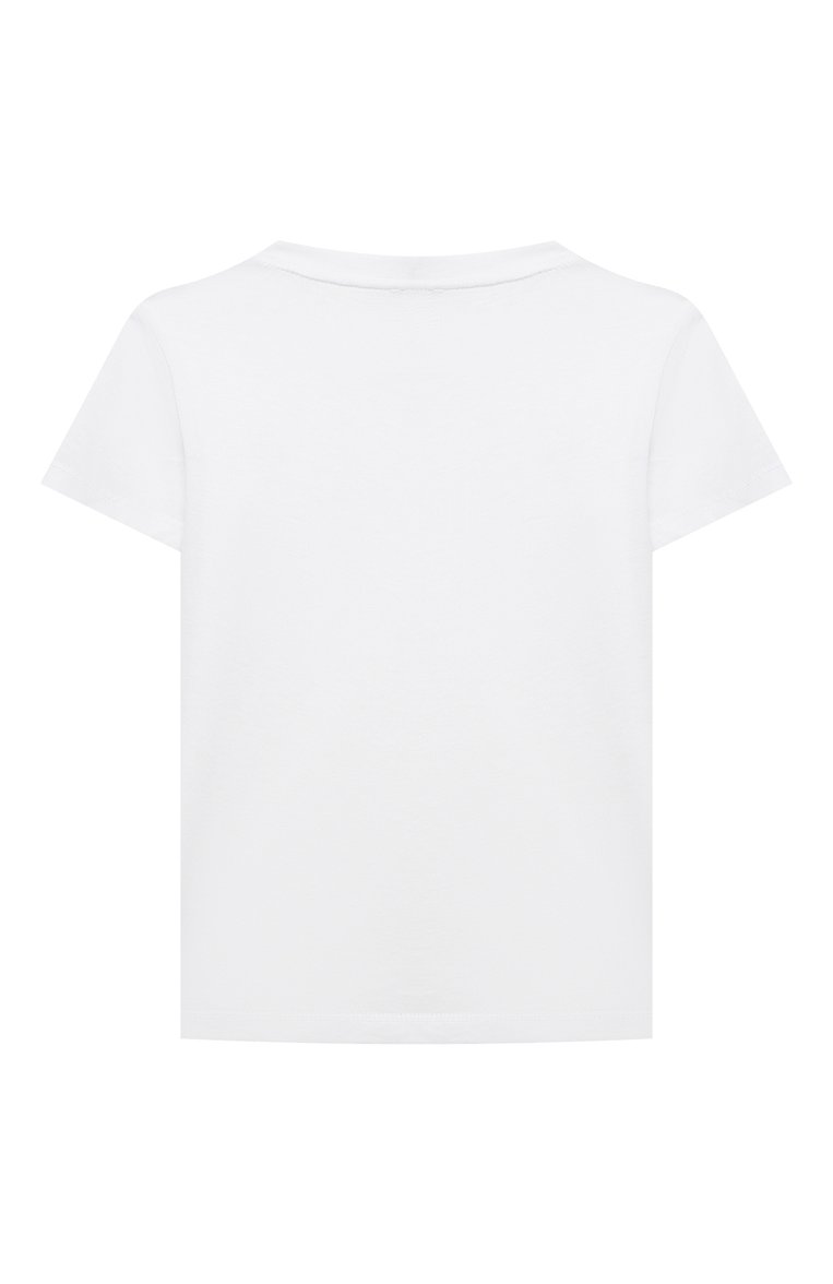 Детская хлопковая футболка EMPORIO ARMANI белого цвета, арт. 8N4TN5/1JPZZ | Фото 2 (Рукава: Короткие; Материал внешний: Хлопок; Мальчики Кросс-КТ: Футболка-одежда; Материал сплава: Проставлено; Драгоценные камни: Проставлено; Ростовка одежда: 10 - 11 лет | 140 - 146см, 13 - 15 лет | 158 см, 16 лет | 164 см, 4 года | 104 см, 5 лет | 110 см, 6 лет | 116 см, 7 лет | 122 см, 8 лет | 128 см)