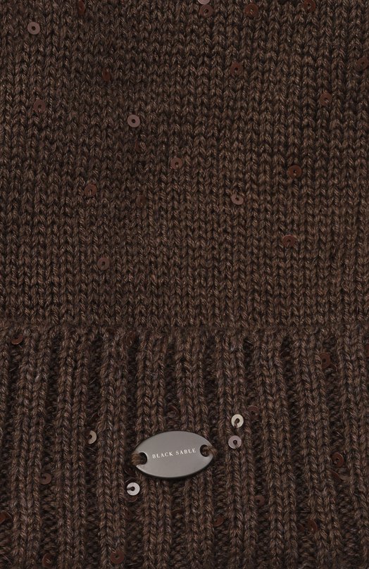 Шапка из кашемира и шелка с отделкой из соболя Black Sable BS-47CC15 Коричневый  BS-47CC15 Фото 3