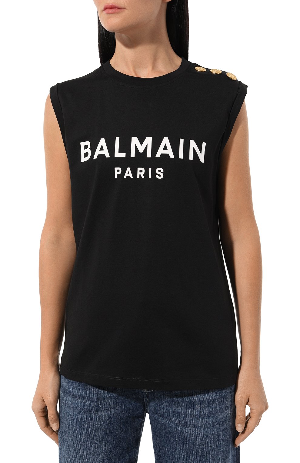 Хлопковая майка BALMAIN, арт. BF1ED001/BB02, фото 3