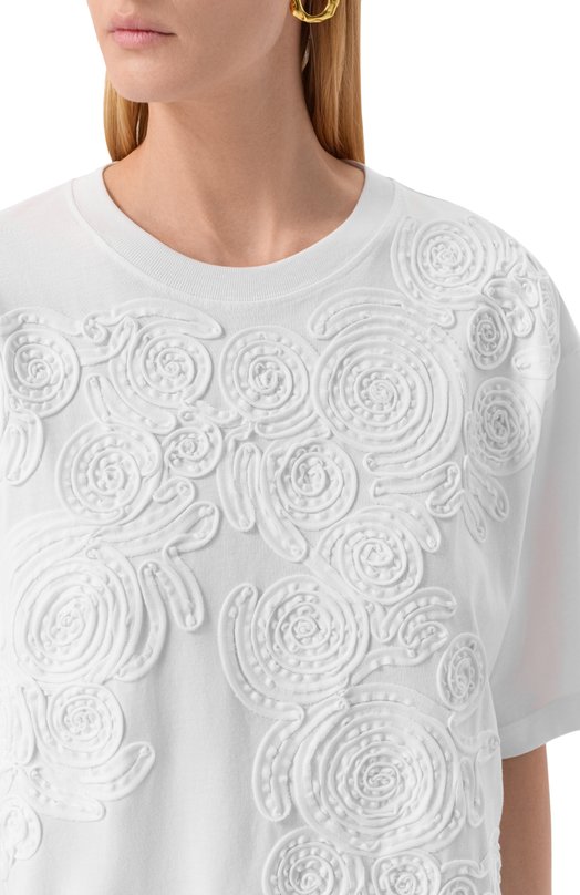 Хлопковая футболка Dries Van Noten 011119-2603-001 Белый  011119-2603-001 Фото 5