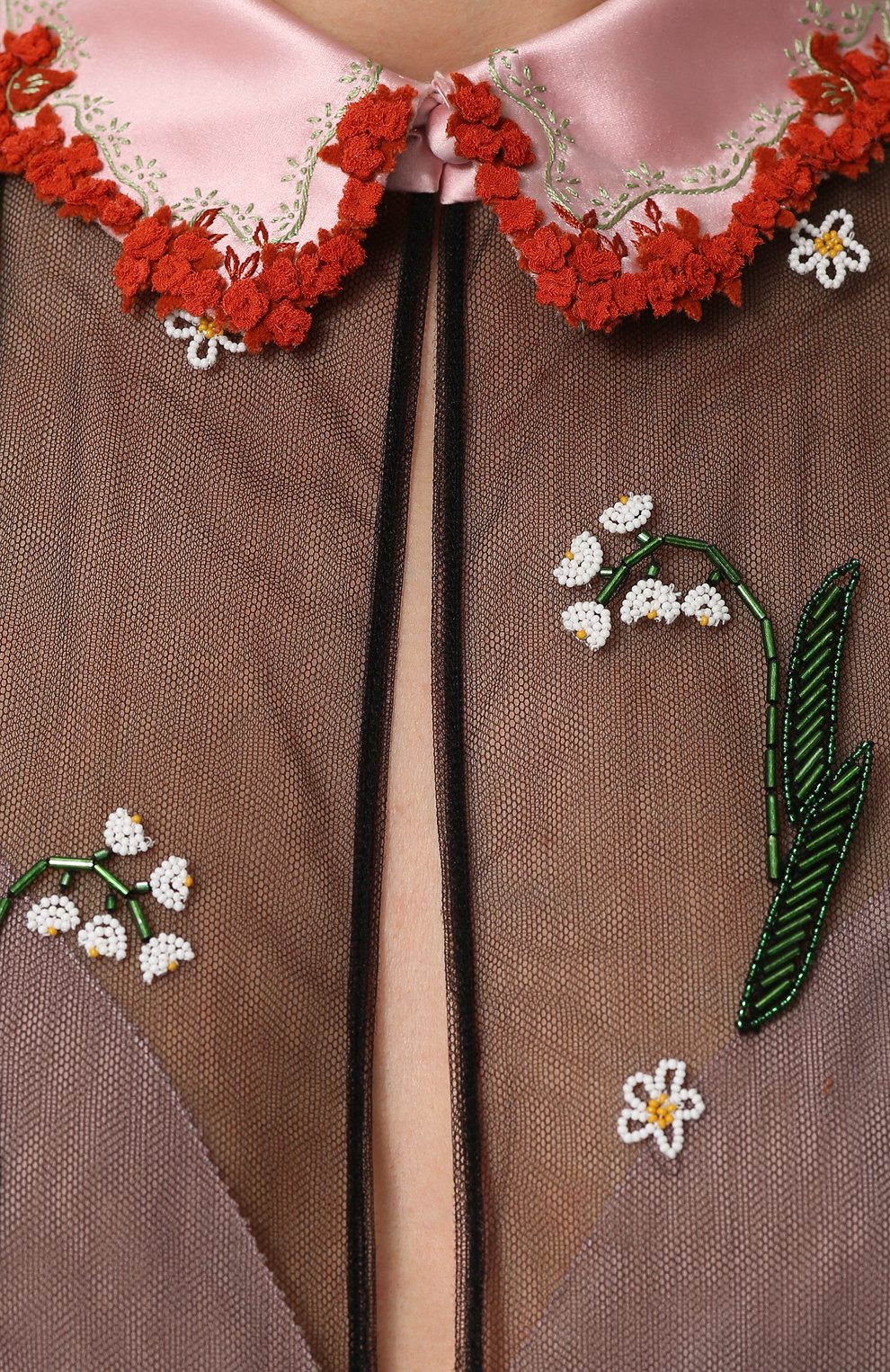 Приталенное прозрачное платье-макси с коротким рукавом VALENTINO, арт. NB3VD646/1ED, фото 5