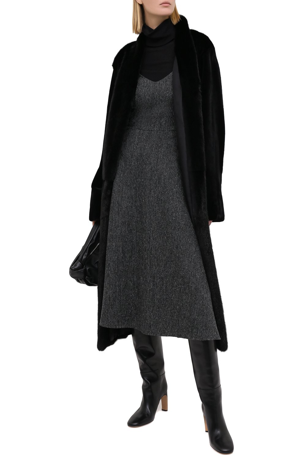 Шуба из меха норки YVES SALOMON, арт. 7WYM75720VLVR/BLACK/50, фото 2