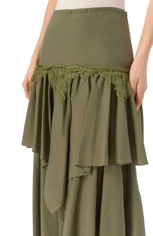 Юбка из вискозы Blumarine 4G124A/T19074 Хаки  4G124A/T19074 Фото 5