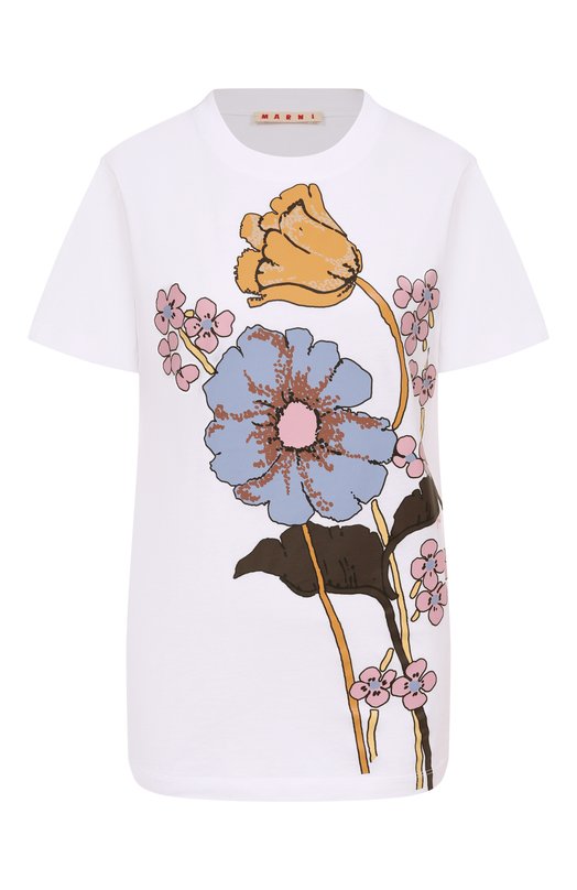 Хлопковая футболка Marni THJE0293PS/USCY78 Белый THJE0293PS/USCY78