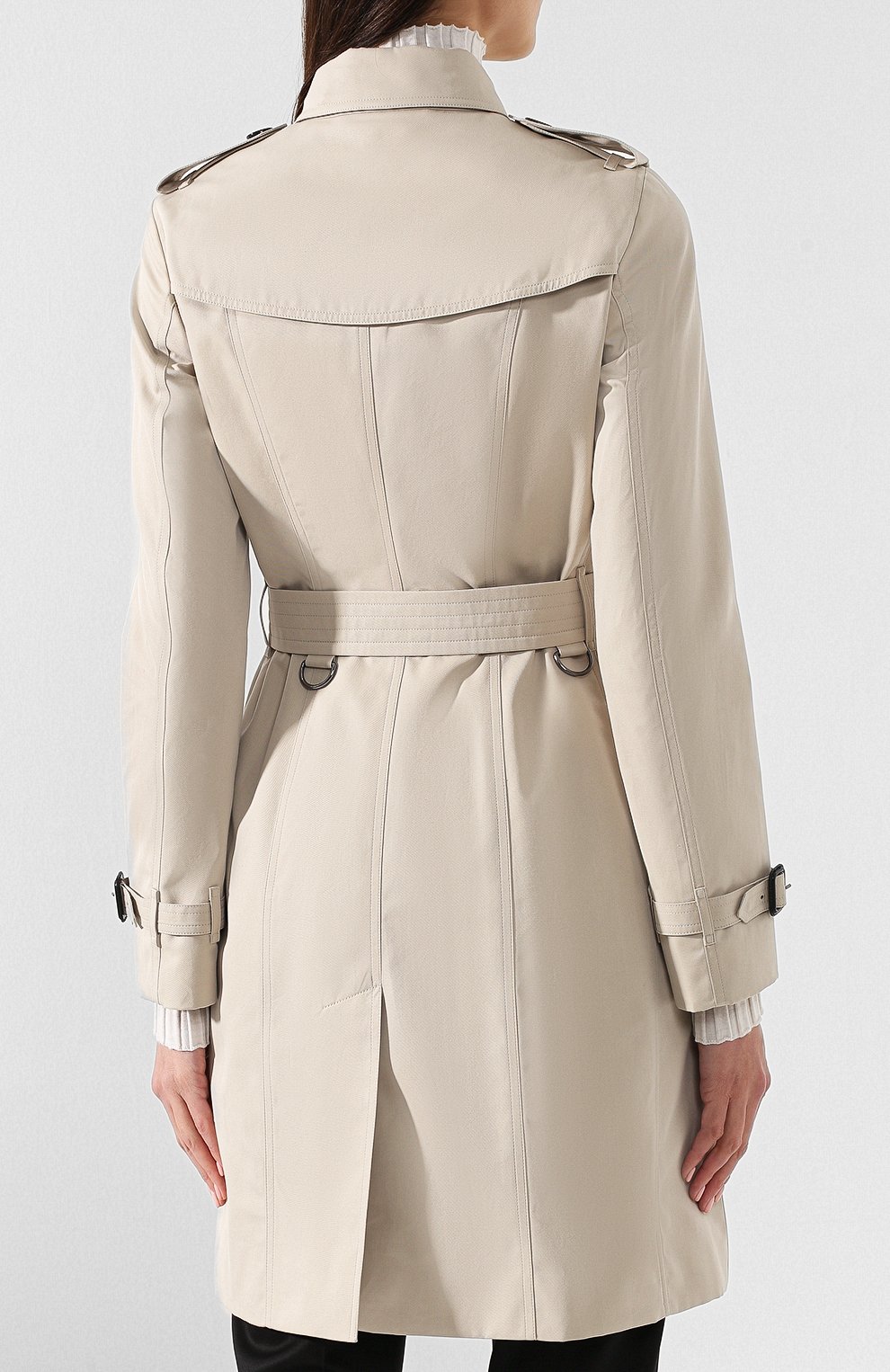 Хлопковый тренч sandringham BURBERRY светло-серого цвета по цене 213500 руб., арт. 3913361, фото 4 Хлопковый тренч sandringham BURBERRY, арт. 3913361, фото 4