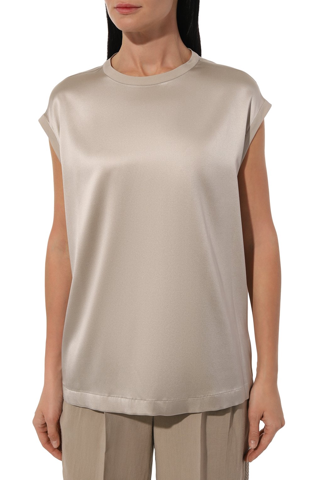 Атласный топ BRUNELLO CUCINELLI, арт. MPC59EH500, фото 3