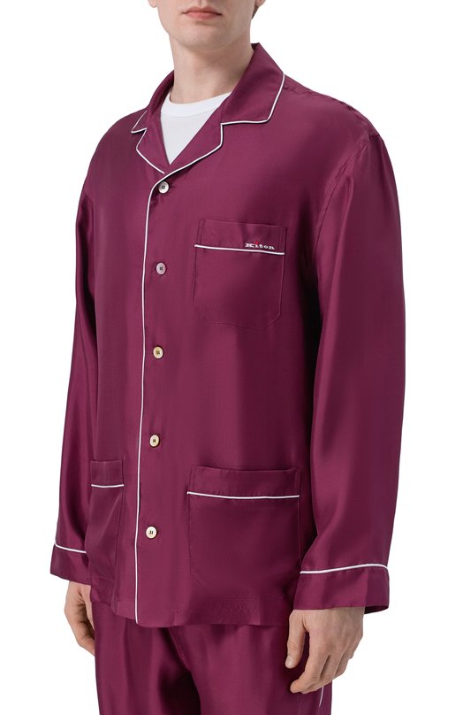 Шелковая рубашка Kiton UNWM011K0761H Фиолетовый  UNWM011K0761H Фото 3