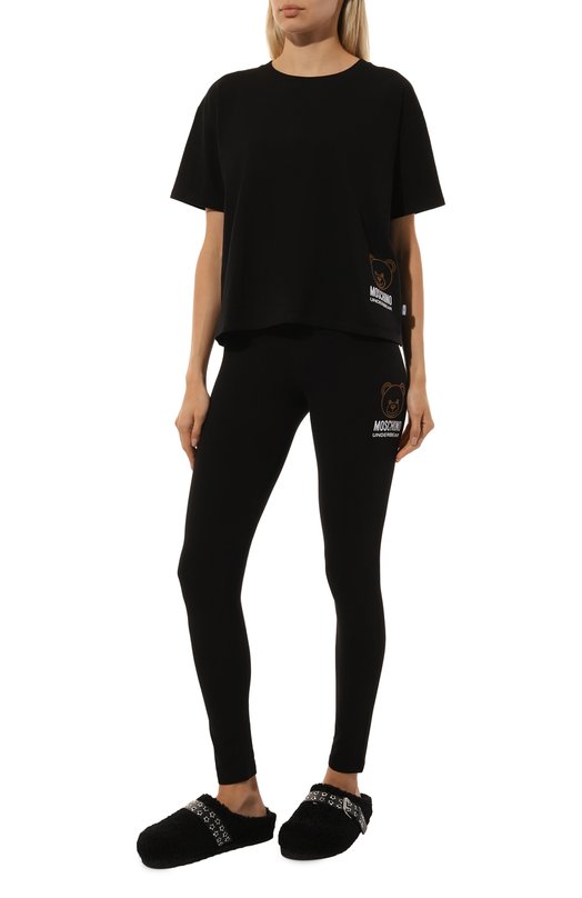 Хлопковая футболка Moschino A0701/4406 Чёрный  A0701/4406 Фото 2