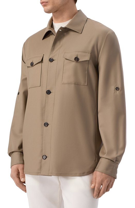 Шерстяная куртка-рубашка MVST M26.CSM.J404/V0074-TECH W00L Бежевый  M26.CSM.J404/V0074-TECH W00L Фото 3