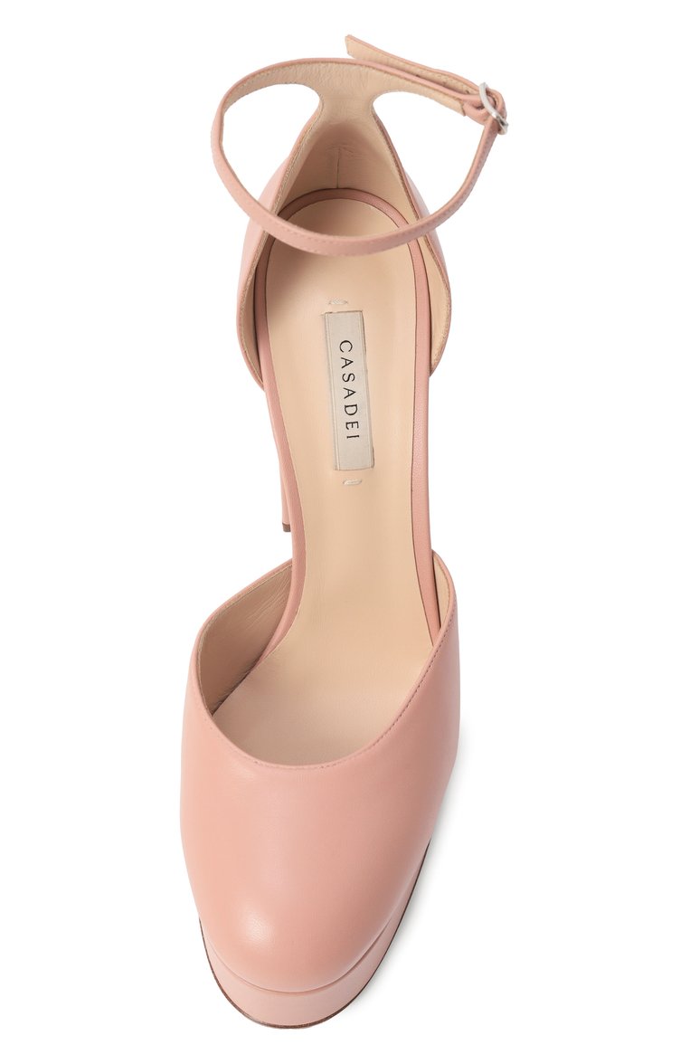 Женские кожаные туфли betty CASADEI розового цвета, арт. 1H977W1201MIN0R4104 | Фото 6 (Подошва: Платформа; Каблук высота: Высокий; Материал внутренний: Натуральная кожа; Каблук тип: Устойчивый; Материал внешний: Натуральная кожа)