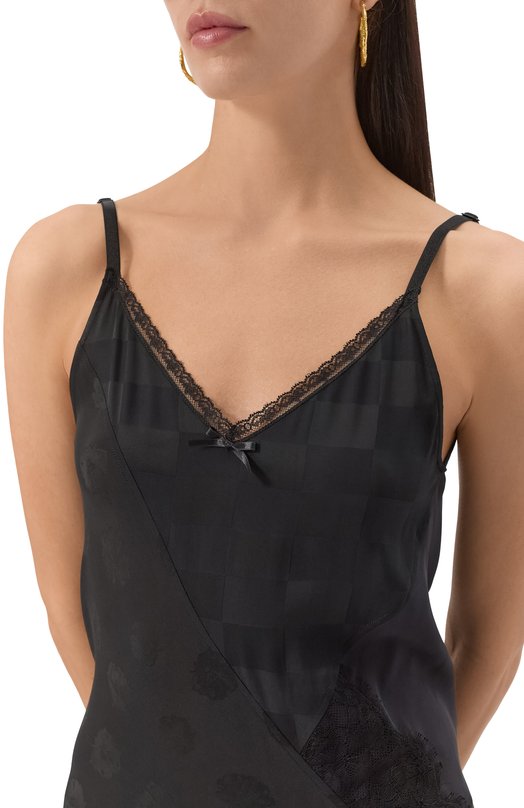 Платье из вискозы и шелка Moschino A0403/5535 Чёрный  A0403/5535 Фото 5