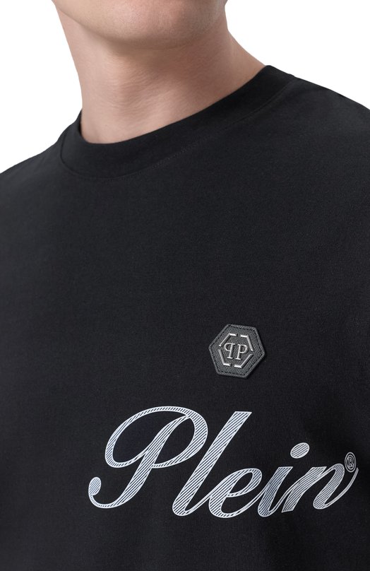 Хлопковая футболка Philipp Plein SAFC MTK8880 PJY002N Чёрный  SAFC MTK8880 PJY002N Фото 5