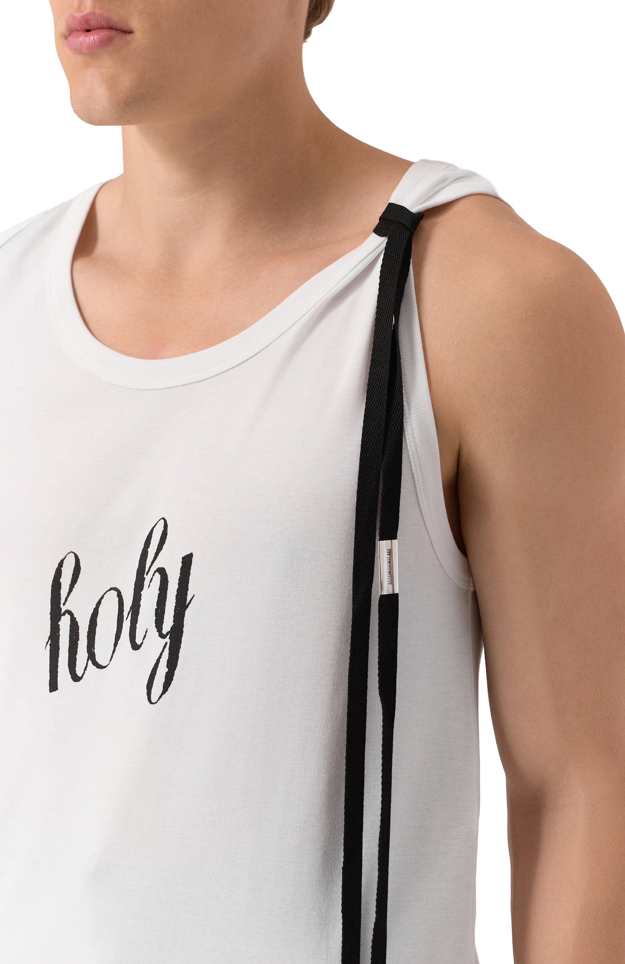 Хлопковая майка ANN DEMEULEMEESTER, арт. C000-M-JT020-12-FA045-099, фото 5