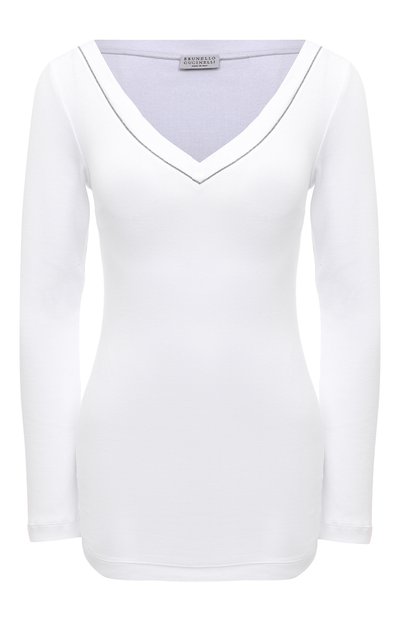 Женская хлопковый лонгслив BRUNELLO CUCINELLI, арт. MPTC8BJ302