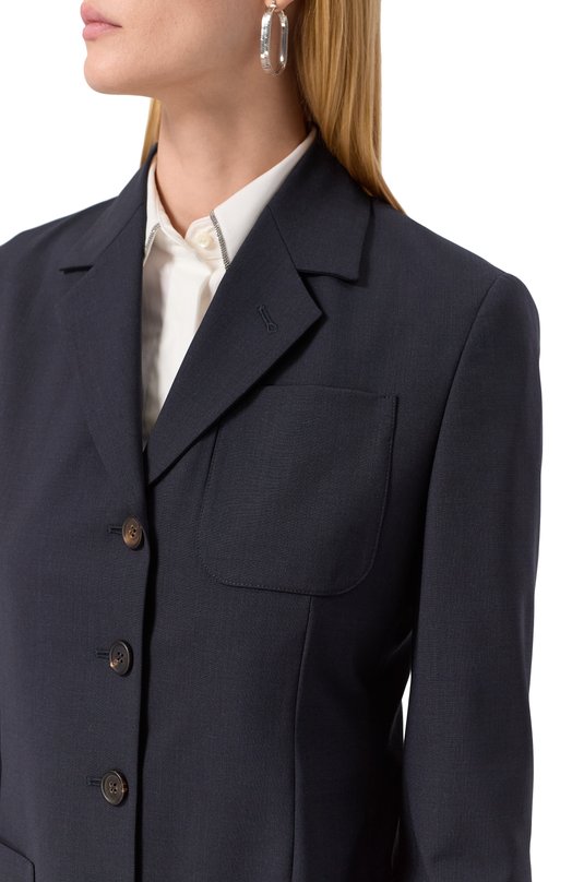 Шерстяной жакет Brunello Cucinelli M0W077127P Синий  M0W077127P Фото 5