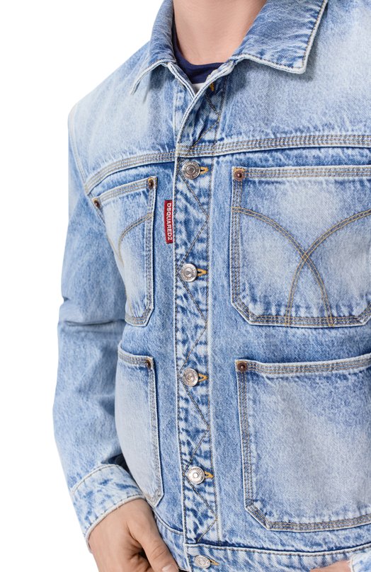 Джинсовая куртка Dsquared2 S74AM1686/S30839 Голубой  S74AM1686/S30839 Фото 5