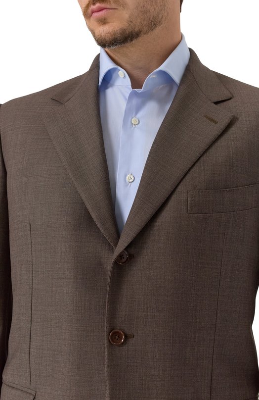 Костюм из хлопка и льна Loro Piana FAB 5769 Коричневый  FAB 5769 Фото 8