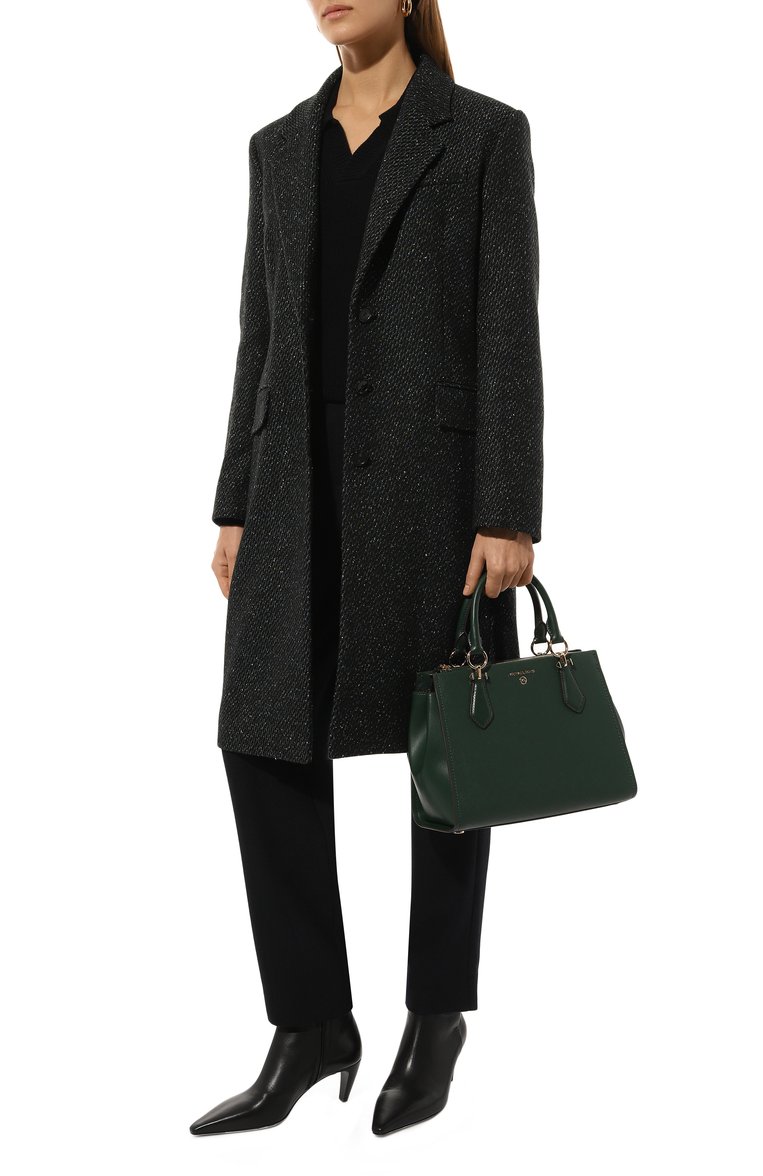 Женская сумка marilyn medium MICHAEL MICHAEL KORS темно-зеленого цвета, арт. 30S2G6AS2L | Фото 7 (Драгоценные камни: Проставлено; Ремень/цепочка: На ремешке; Материал сплава: Проставлено; Материал: Натуральная кожа; Размер: medium)