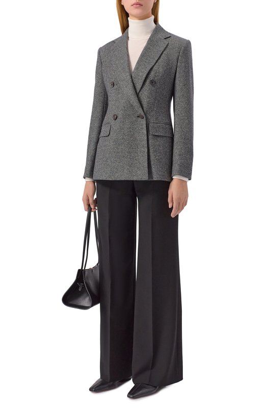 Жакет из хлопка и вискозы Max Mara Studio B0SH Серый  B0SH Фото 2