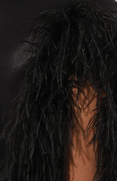 Атласное платье с отделкой перьями SASHA KIM, арт. УТ-00001314, фото 5