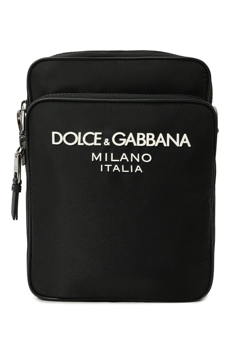 Мужская сумка DOLCE & GABBANA черного цвета, арт. BM9294_BC9294/AG182_1 | Фото 1 (Драгоценные камни: Проставлено; Размер: small; Материал сплава: Проставлено; Ремень/цепочка: На ремешке; Материал: Текстиль)