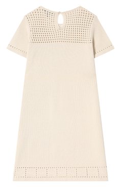 Детское платье из вискозы EMPORIO ARMANI кремового цвета, арт. EG000167/AF14100 | Фото 2 (Материал сплава: Проставлено; Драгоценные камни: Проставлено; Рукава: Короткие; Материал внешний: Вискоза; Случай: Повседневный; Девочки Кросс-КТ: Платье-о�дежда; Ростовка одежда: 10 - 11 лет | 140 - 146см, 13 - 15 лет | 158 см, 16 лет | 164 см, 8 лет | 128 см)