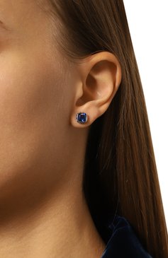 Женские серьги birthstone SWAROVSKI синего цвета, арт. 5660803 | Фото 2 (Нос: Не проставлено; Материал сплава: Проставлено; Материал: Кристаллы, Металл)