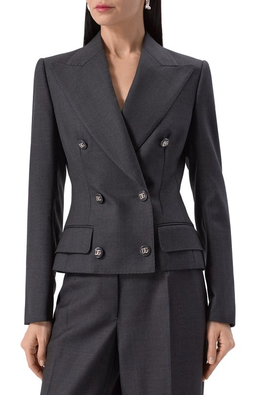 Шерстяной жакет Dolce & Gabbana F27DJT/FU287 Серый  F27DJT/FU287 Фото 3