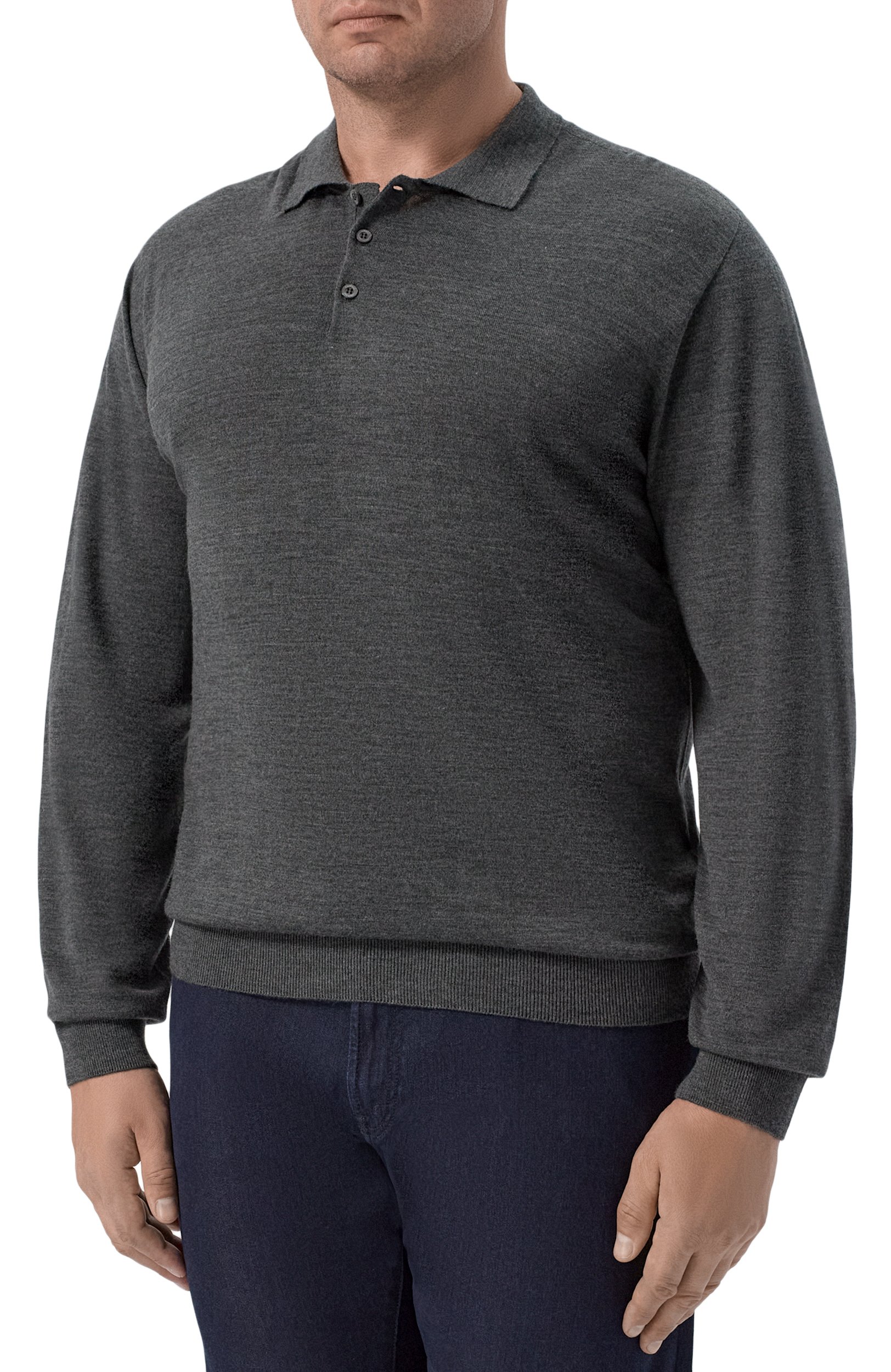 Шерстяное поло CANALI темно-серого цвета по цене 99950 руб., арт. C1123/MK02353, фото 3 Шерстяное поло CANALI, арт. C1123/MK02353, фото 3