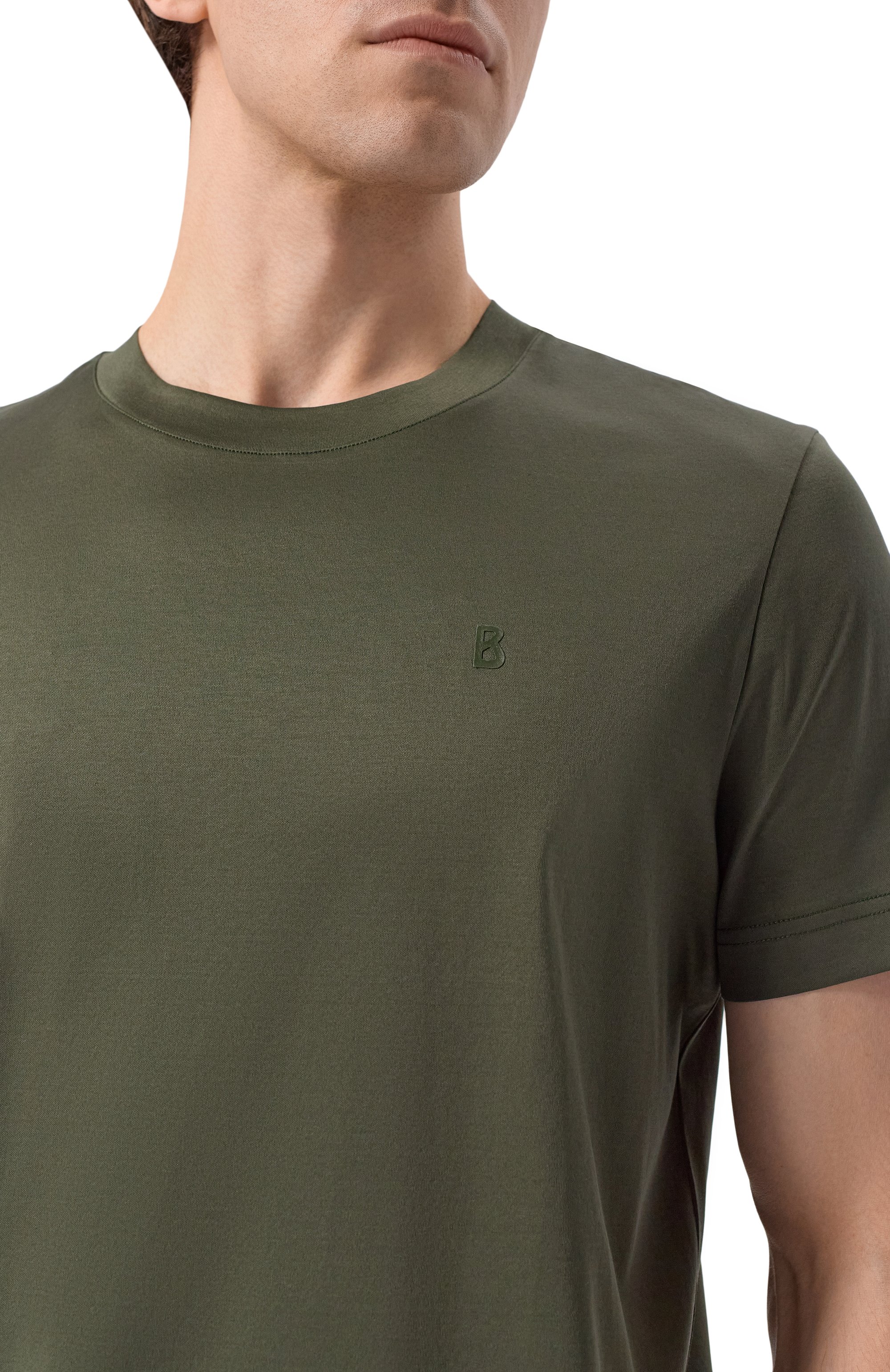 Хлопковая футболка BOGNER хаки цвета по цене 14350 руб., арт. 58149178, фото 5 Хлопковая футболка BOGNER, арт. 58149178, фото 5