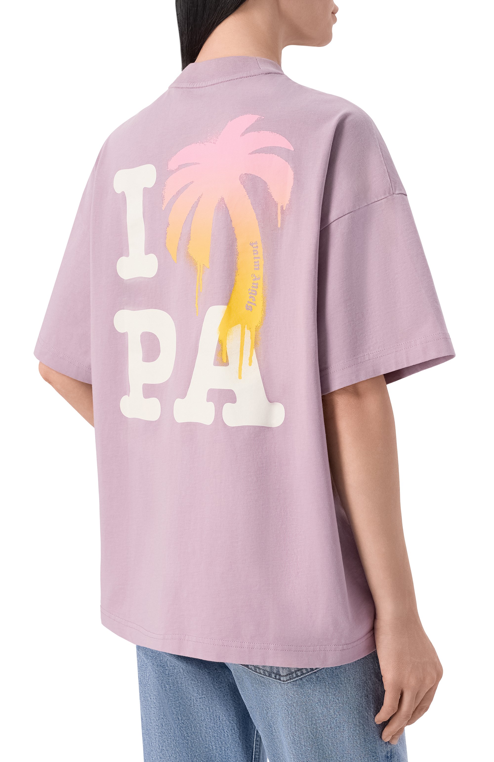 Хлопковая футболка PALM ANGELS, арт. PWAA07BS26JER004, фото 4
