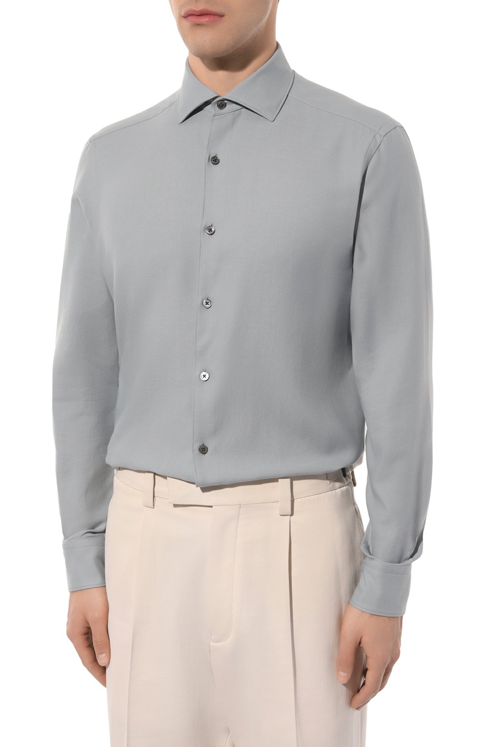 Сорочка из хлопка и кашемира ZEGNA, арт. UCX44A6/SRF5, фото 3