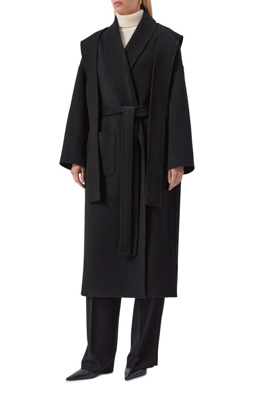 Пальто из шерсти и кашемира Jacob Lee WCC2078AW25B Чёрный  WCC2078AW25B Фото 3