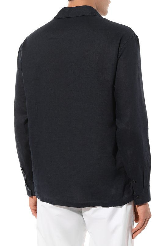 Льняная рубашка Giorgio Armani 3WGCC07H/T04D3 Синий  3WGCC07H/T04D3 Фото 4
