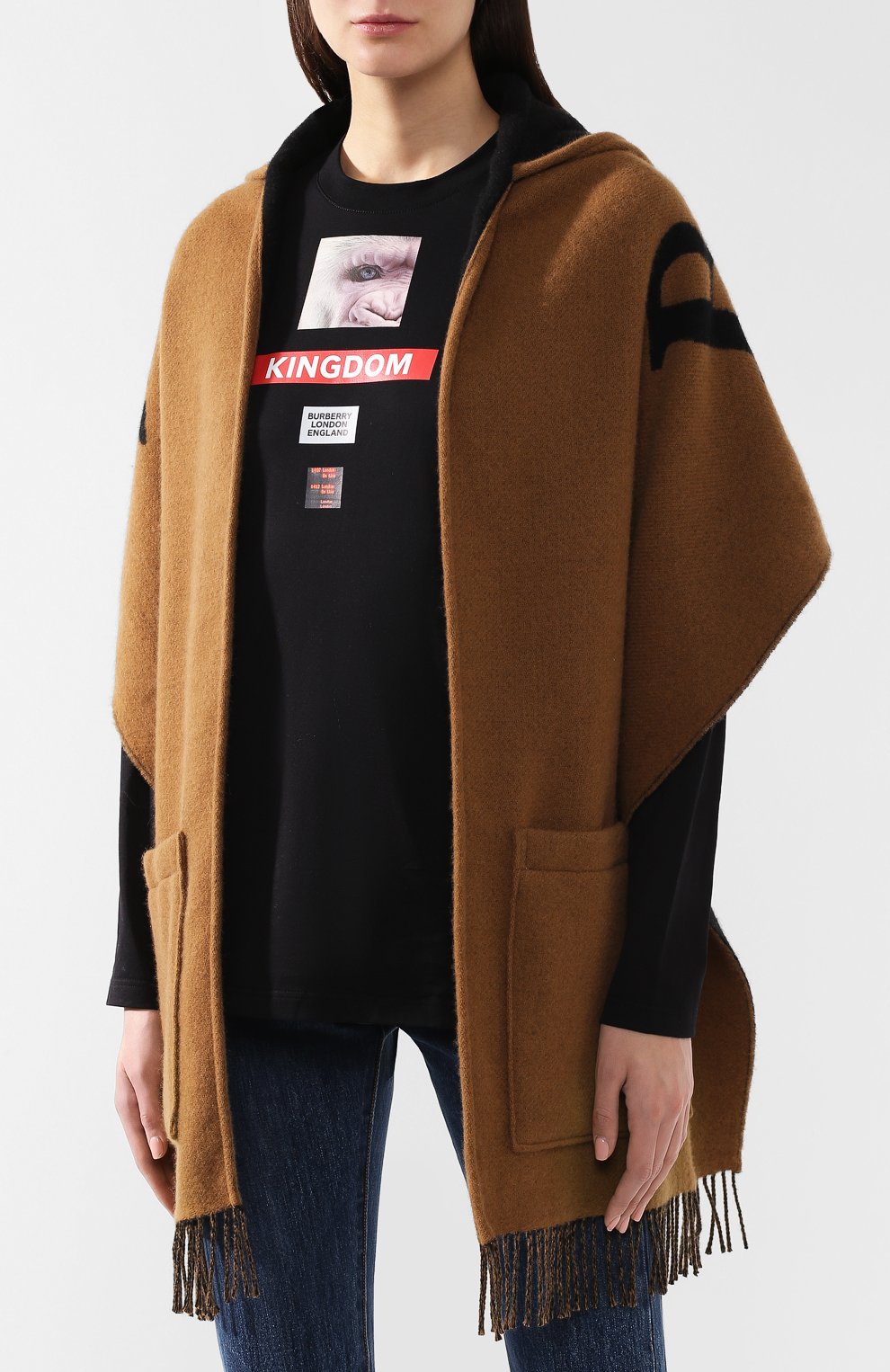 Шарф-капюшон из смеси шерсти и кашемира BURBERRY, арт. 8005794, фото 3