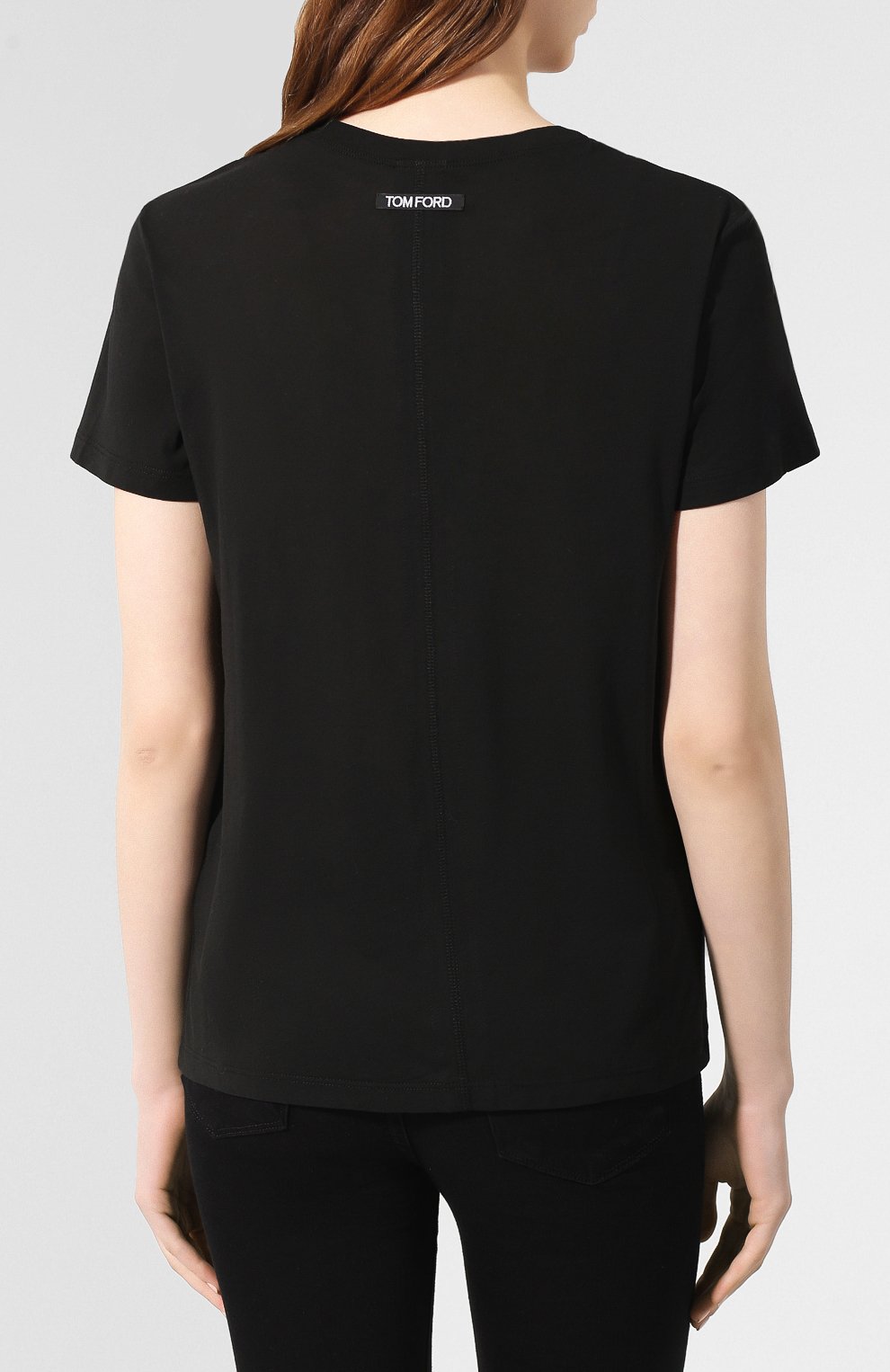 Хлопковая футболка TOM FORD черного цвета по цене 49950 руб., арт. TSJ259-FAX262, фото 4 Хлопковая футболка TOM FORD, арт. TSJ259-FAX262, фото 4