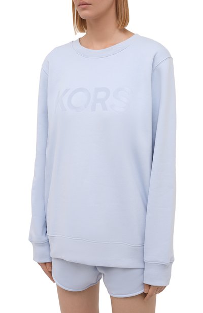 Хлопковый свитшот MICHAEL MICHAEL KORS светло-голубого цвета по цене 18200 руб., арт. MS1501I23G, фото 3 Хлопковый свитшот MICHAEL MICHAEL KORS, арт. MS1501I23G, фото 3